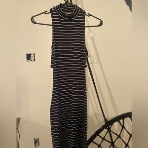 Express Black and White Striped Maxi Dress